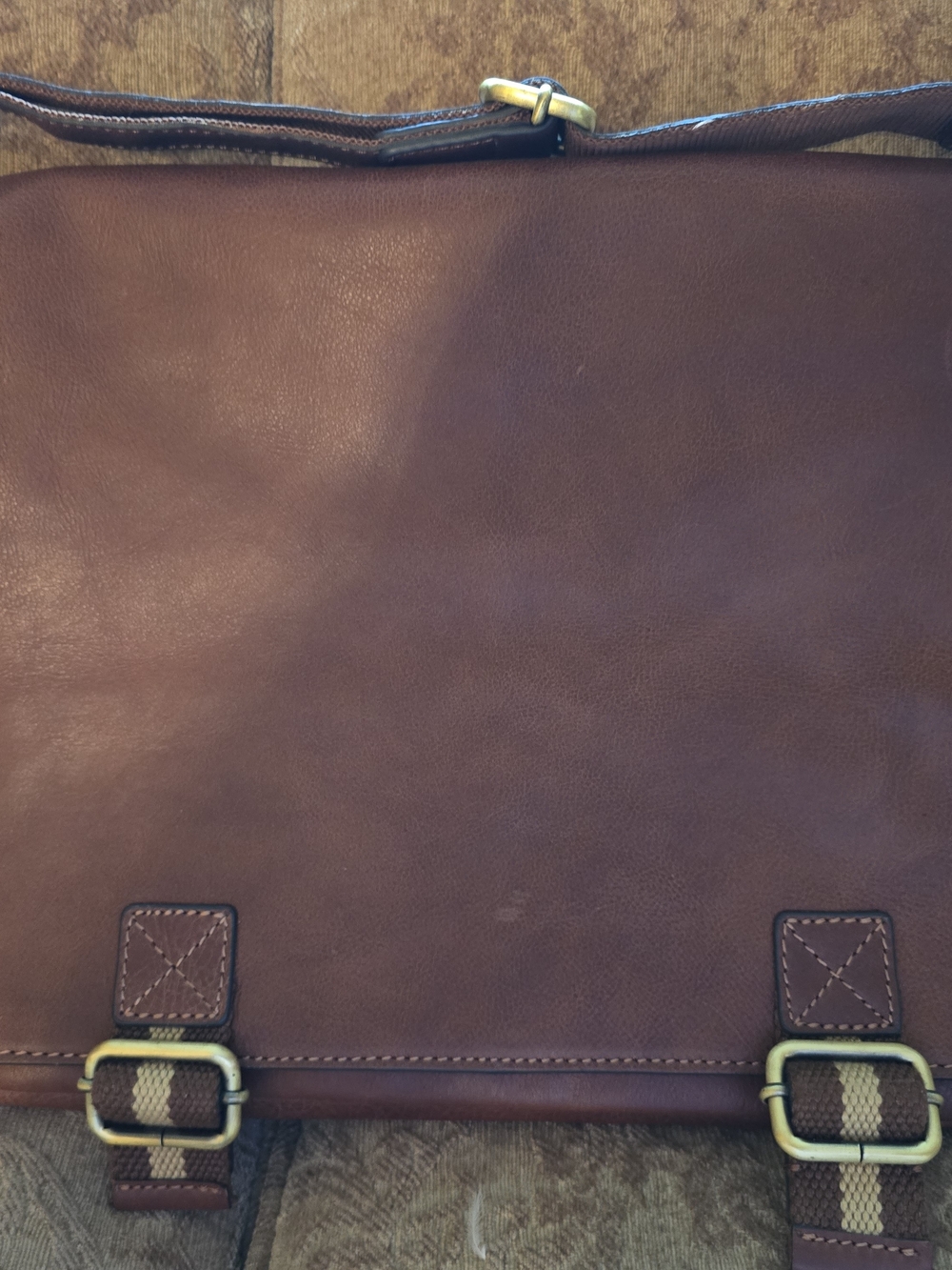 Ladies Large Brown Leather Shoulder Tote Satchel (11 1/2 Long/15 1/2 Wide)